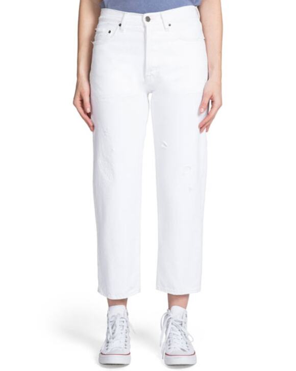PRPS Denim - PRPS White C10 Relaxed Boyfriend Straight Leg Crop Jean 100% Cotton High Rise 27